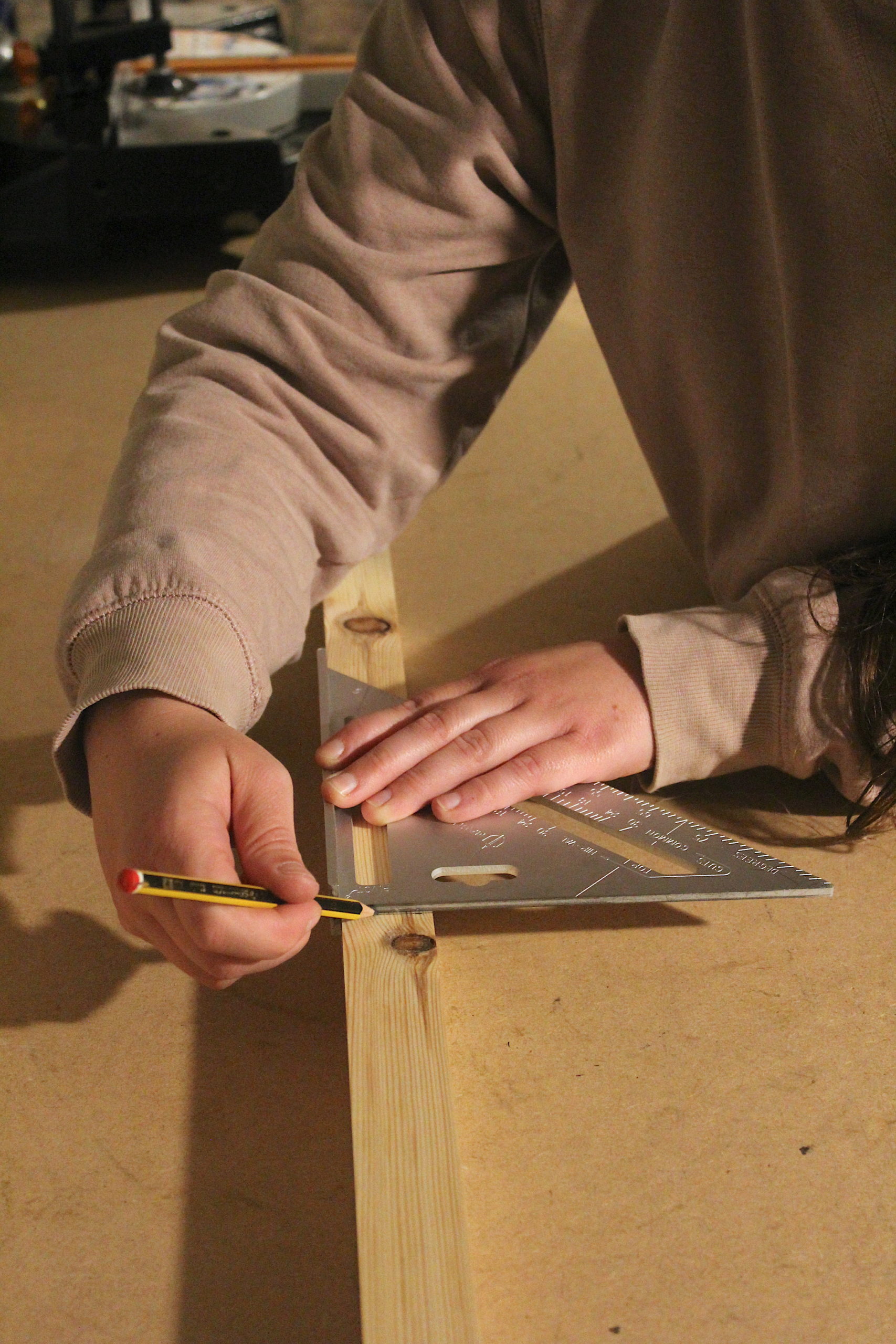 Measuring Wood Female DIYer